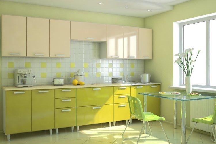 Couleur pistache dans la cuisine - conception de photos
