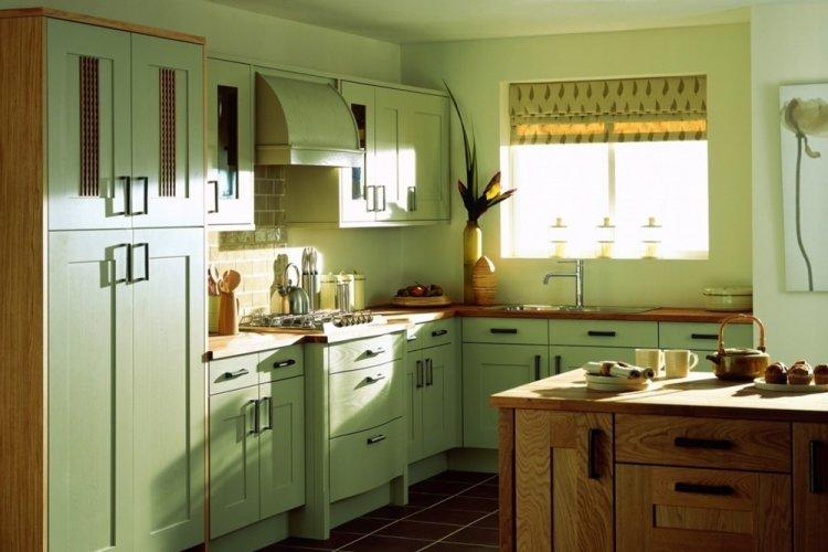 Couleur pistache dans la cuisine - conception de photos