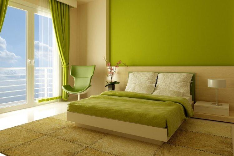 Couleur pistache dans la chambre - photo design