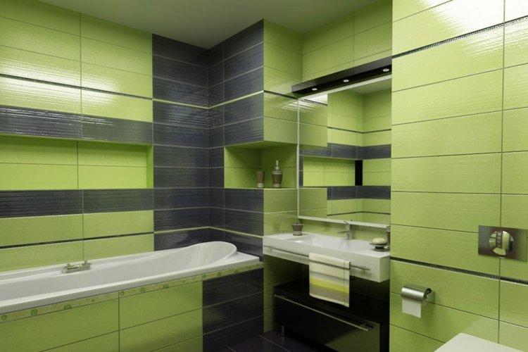 Couleur pistache dans la salle de bain - design photo