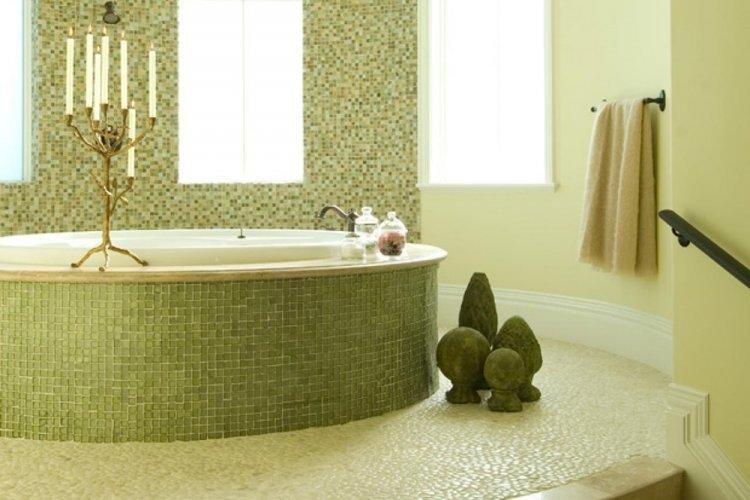 Couleur pistache dans la salle de bain - design photo