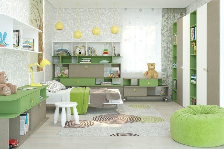 Couleur pistache dans la chambre des enfants - design photo