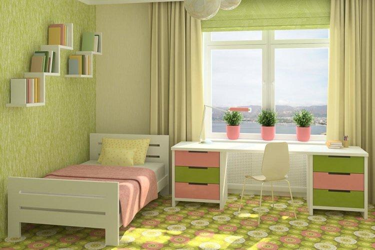 Couleur pistache dans la chambre des enfants - design photo