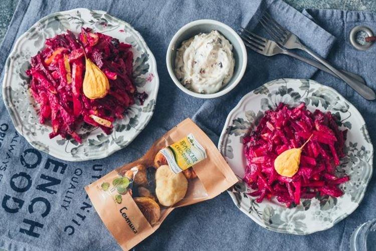 Salade de betteraves aux fruits secs et au raifort