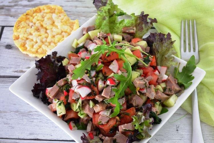 Salade de langue de boeuf et radis