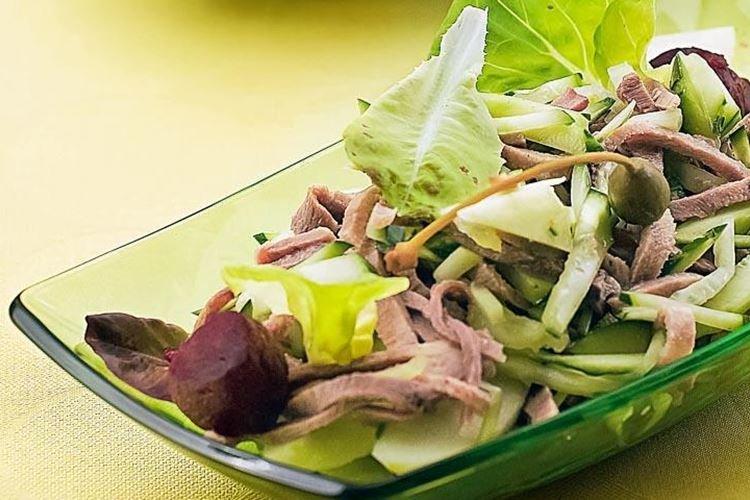 Langue de boeuf et salade de pommes