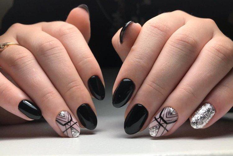 Manucure noire - photos et belles idées