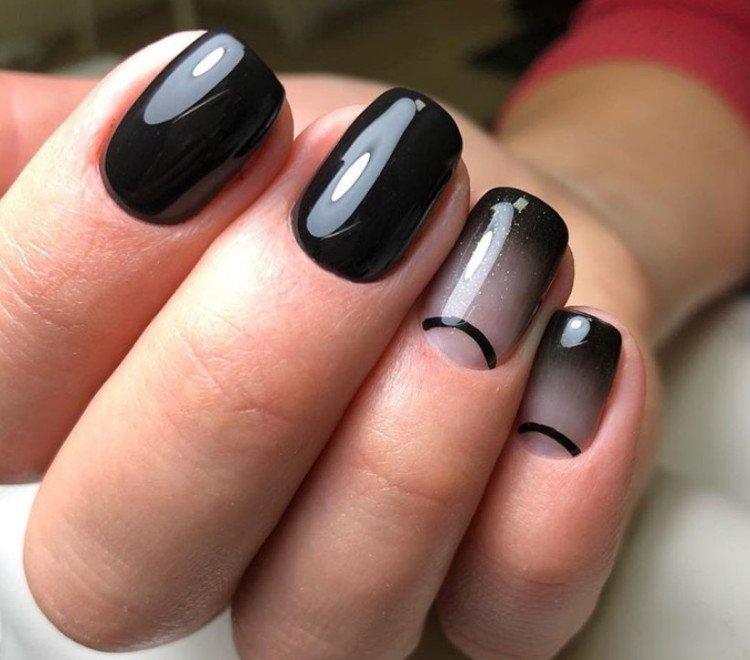 Manucure noire - photos et belles idées