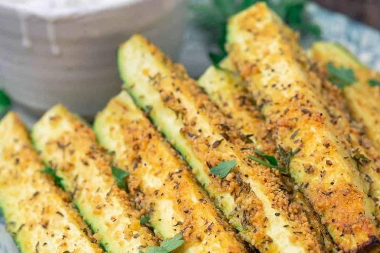 Courgettes au fromage et épices au four