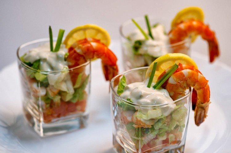 Buffet de salade de crevettes