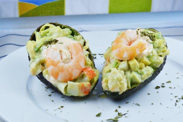 Salade de crevettes frites aux champignons