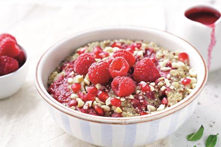 Porridge au quinoa et framboises