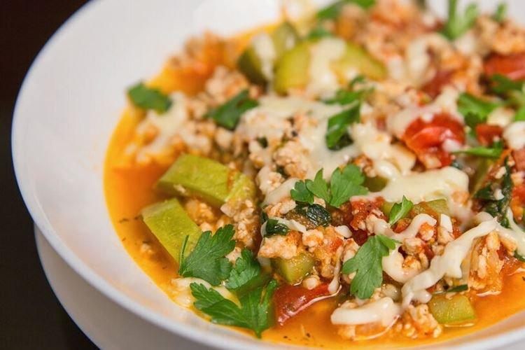 Dinde hachée avec légumes et fromage