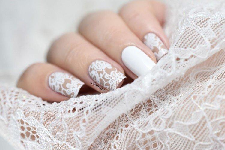 Manucure de mariage blanc
