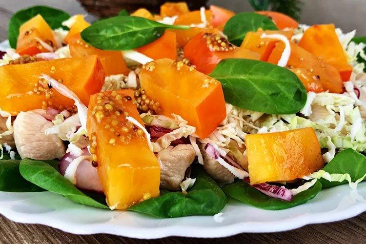 Salade de kaki et épinards