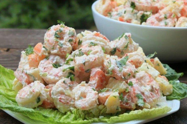 Saumon kéta salé et crevettes royales