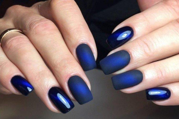 Manucure bleue - photos et idées