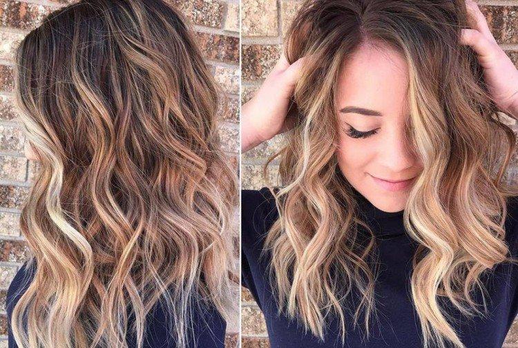 Balayage de contraste pour les cheveux châtain clair