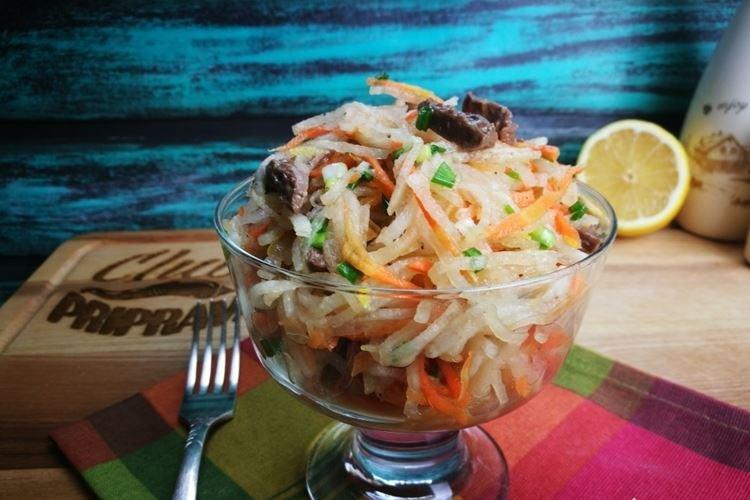 Salade fraîche aux coeurs de poulet