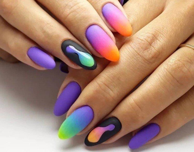 Conception d'ongles contrastée