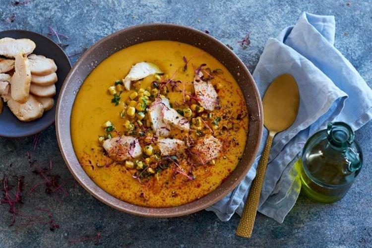 Soupe de maïs aux poivrons doux