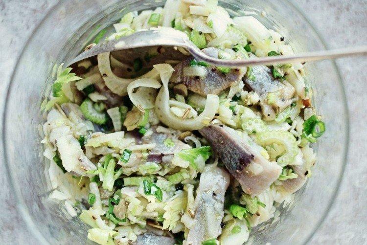 Salade de riz et hareng