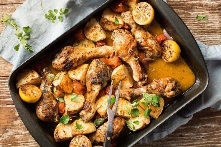 Poulet aux pommes de terre et citron au four
