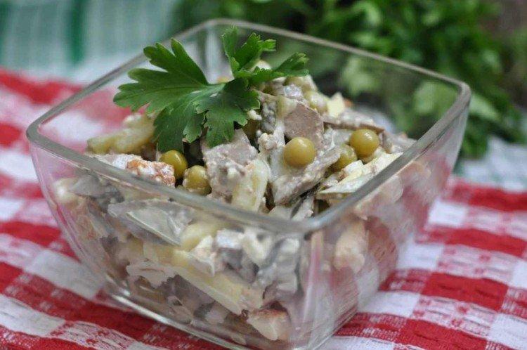 Salade de foie de porc et fromage