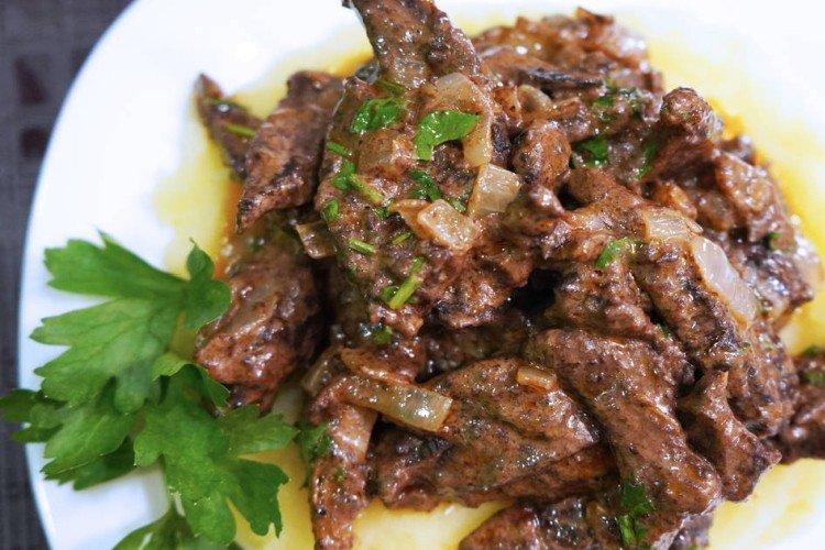 Foie de porc sauce moutarde