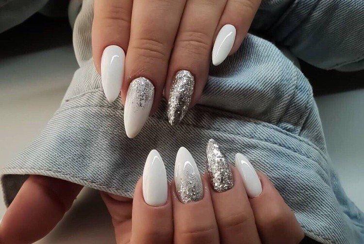 Manucure de mariage pour ongles longs