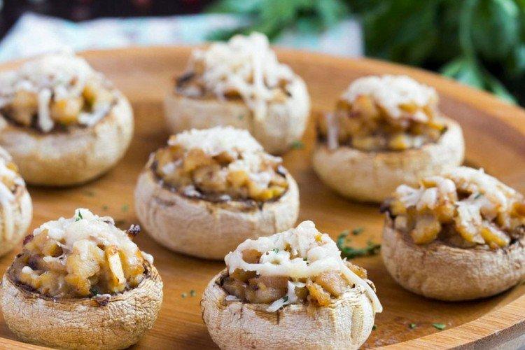 Champignons farcis au poulet curry