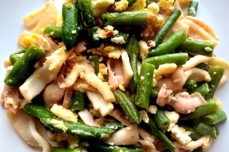 Salade de haricots verts aux calamars
