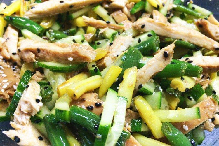Salade de haricots verts au poulet