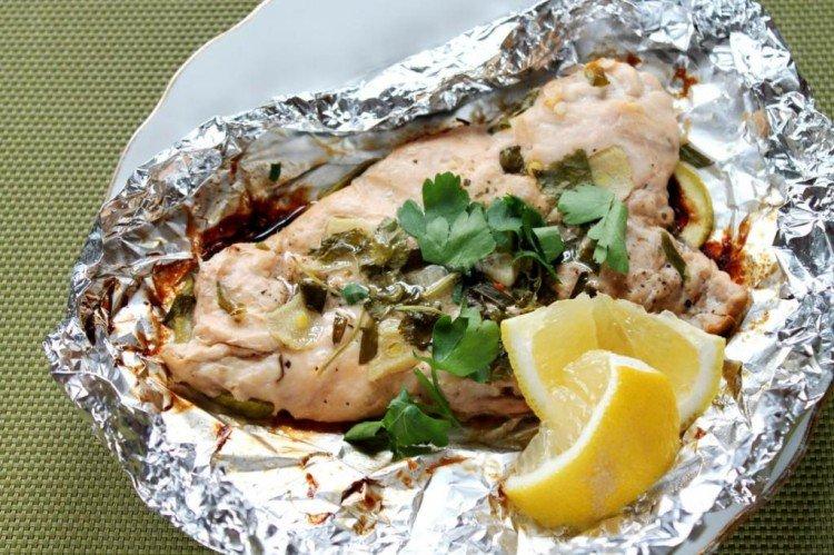 Saumon rose aux courgettes