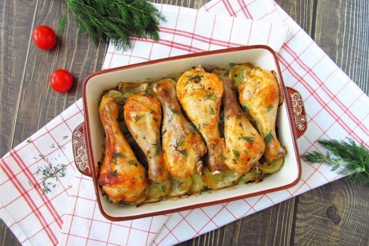 Cuisses de poulet aux pommes de terre