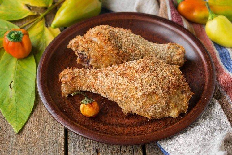 Cuisses de poulet panées