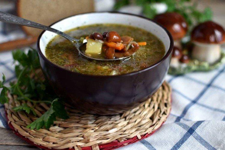 Soupe de haricots rouges au bouillon de champignons