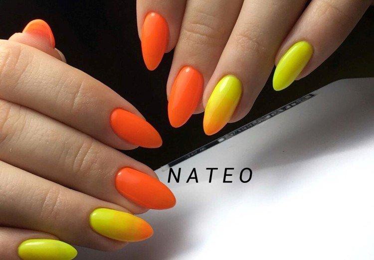 Manucure jaune-orange