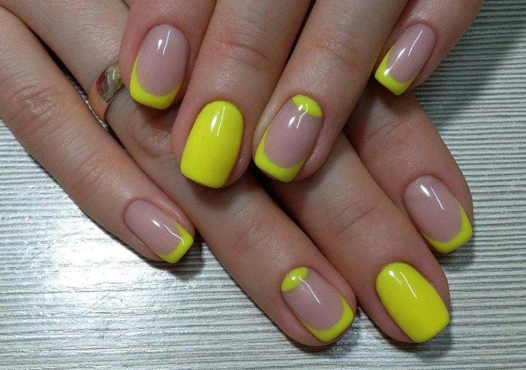 Manucure française jaune