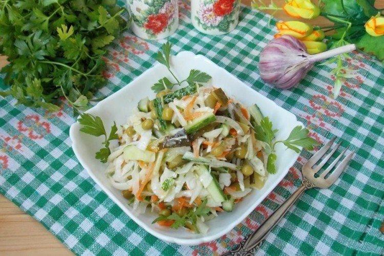 Salade de choux et petits pois