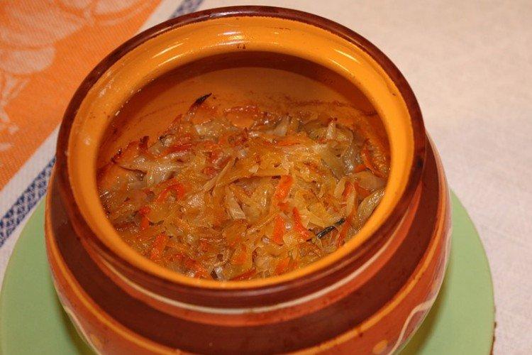 Chou mijoté en pots