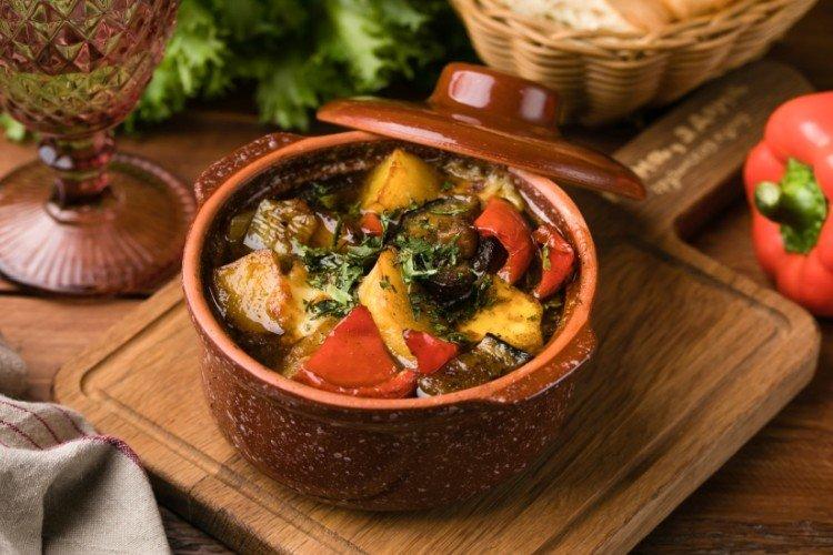 Aubergines cuites en pots