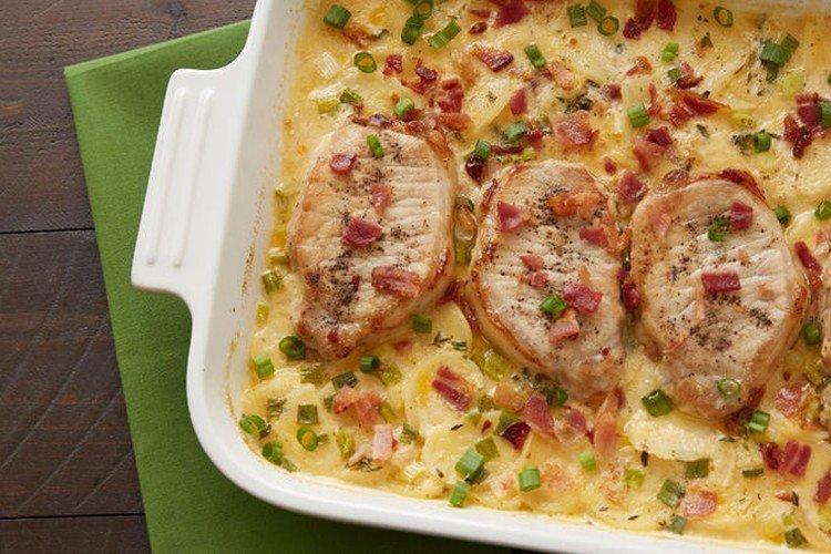 Pommes de terre au porc crémeux