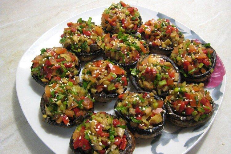 Champignons farcis aux aubergines
