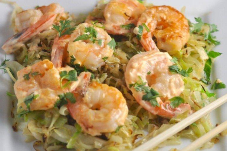 Crevettes au chou