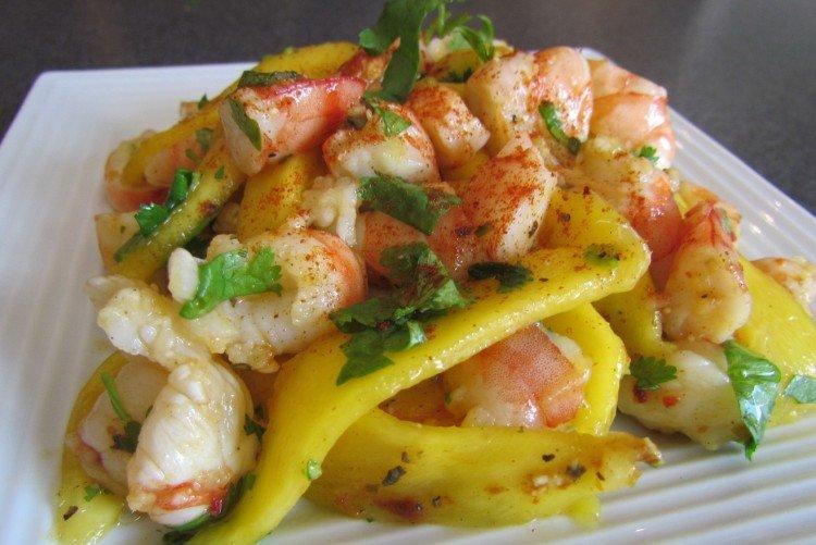 Crevettes à la mangue