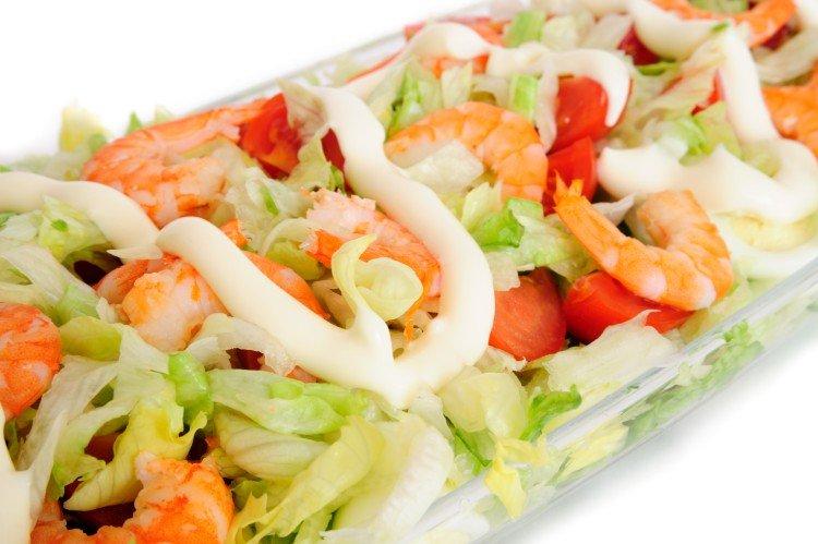 Salade de crevettes et chou