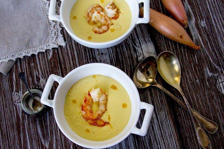Soupe de maïs aux crevettes