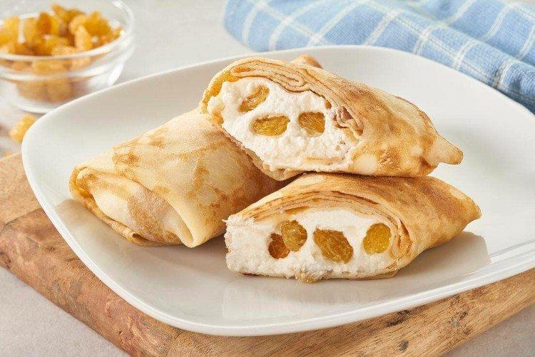 Garniture de fromage cottage et de raisins secs