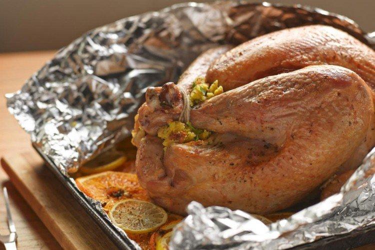 Dinde cuite en papillote